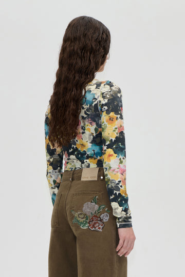 Stine Goya UK Elastic Long Sleeve Top Top Echoes In Flowers