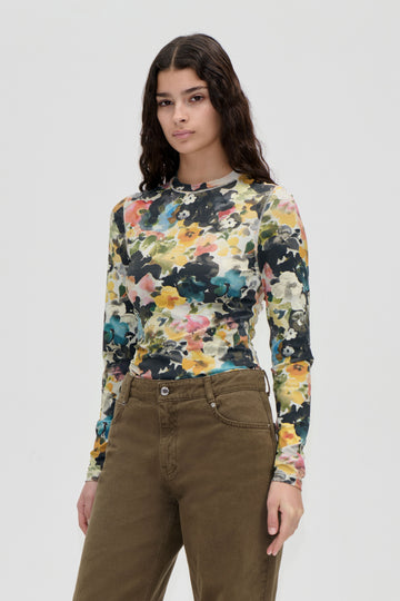 Stine Goya UK Elastic Long Sleeve Top Top Echoes In Flowers