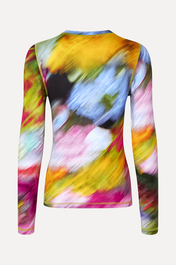Stine Goya UK Elastic Long Sleeve Top Top Liquid Floral