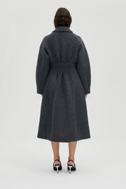 Stine Goya UK Elastic Waist Raglan Long Coat Outerwear Graphite