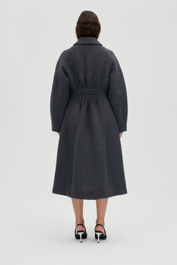 Stine Goya UK Elastic Waist Raglan Long Coat Outerwear Graphite