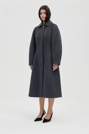 Stine Goya UK Elastic Waist Raglan Long Coat Outerwear Graphite