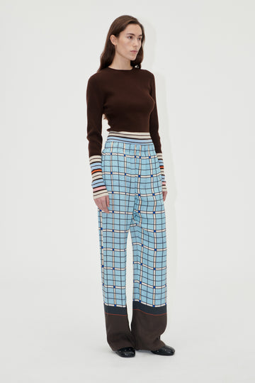 Stine Goya UK Elasticated Long Pants Pants Window Check