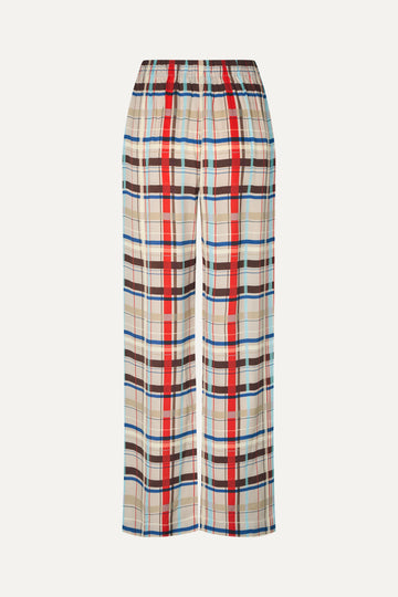 Stine Goya UK Elasticated Long Pants Pants Scarlet Grid