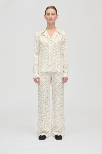 Stine Goya UK Elasticated Long Pants Pants Sakura Check Yellow