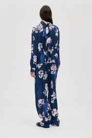 Stine Goya UK Elasticated Long Pants Pants Blush Roses On Indigo