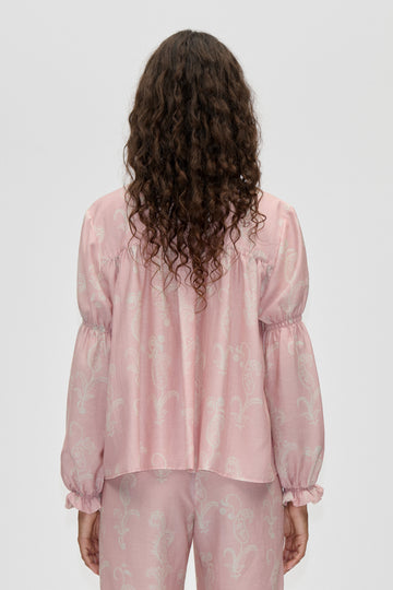 Stine Goya UK Elasticated Long Sleeve Top Top Cherries On A Paisley