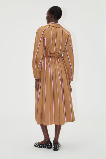 Stine Goya UK Elasticated Midi Dress Dress Cocoa Stripes