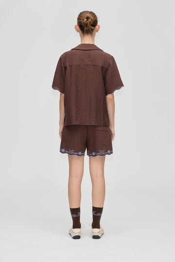 Stine Goya UK Elasticated Shorts Shorts Roses Embroidery