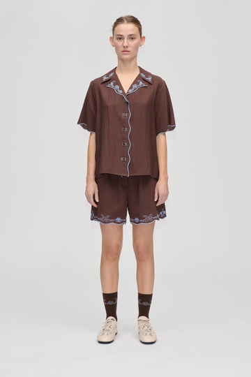 Stine Goya UK Elasticated Shorts Shorts Roses Embroidery