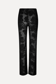Stine Goya UK Elasticated Straight Long Pants Pants Black Petunias