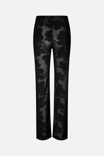 Stine Goya UK Elasticated Straight Long Pants Pants Black Petunias