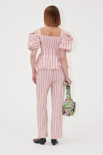 Stine Goya UK Elasticated Straight Pants Pants Wallpaper Stripes