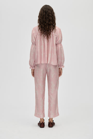Stine Goya UK Elasticated Waistband Cropped Pants Pants Cherries On A Paisley