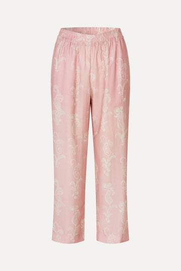 Stine Goya UK Elasticated Waistband Cropped Pants Pants Cherries On A Paisley