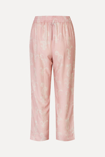 Stine Goya UK Elasticated Waistband Cropped Pants Pants Cherries On A Paisley