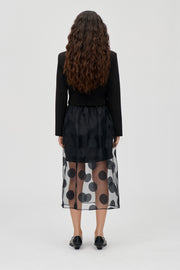 Stine Goya UK Elasticated Waistband Midi Skirt Skirt Dotted Black