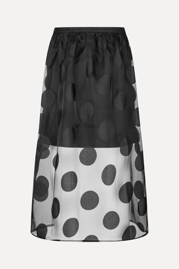 Stine Goya UK Elasticated Waistband Midi Skirt Skirt Dotted Black