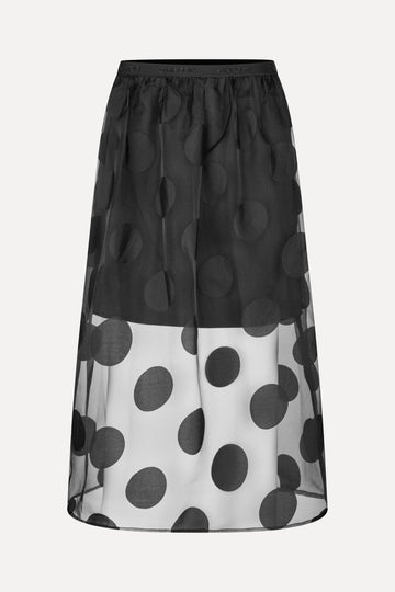 Stine Goya UK Elasticated Waistband Midi Skirt Skirt Dotted Black