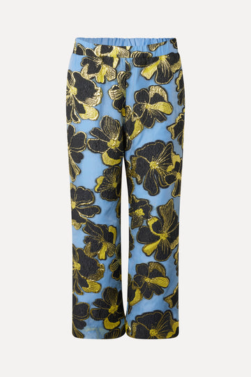 Stine Goya UK Elasticated Waistband Pants Pants Blue Anemone Jacquard