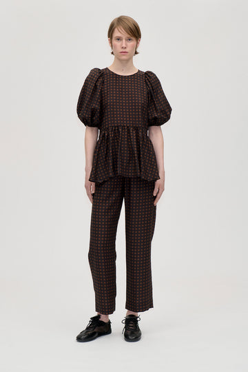 Stine Goya UK Elasticated Waistband Pants Pants Morgensol Checks