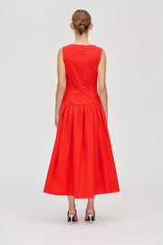 Stine Goya UK Embroidered Midi Dress Dress Fiery Red