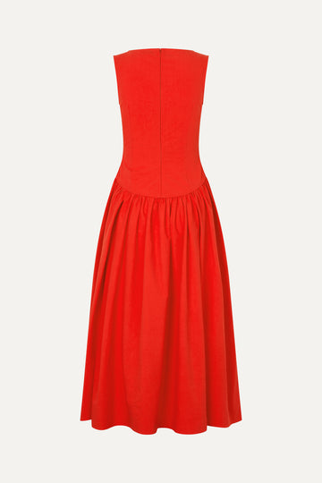 Stine Goya UK Embroidered Midi Dress Dress Fiery Red