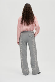 Stine Goya UK Embroidered Tab Pants Pants Tapered Embroidery Motif