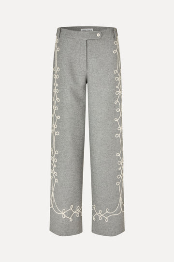 Stine Goya UK Embroidered Tab Pants Pants Tapered Embroidery Motif