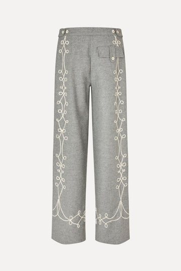 Stine Goya UK Embroidered Tab Pants Pants Tapered Embroidery Motif