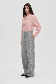 Stine Goya UK Embroidered Tab Pants Pants Tapered Embroidery Motif