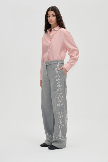 Stine Goya UK Embroidered Tab Pants Pants Tapered Embroidery Motif