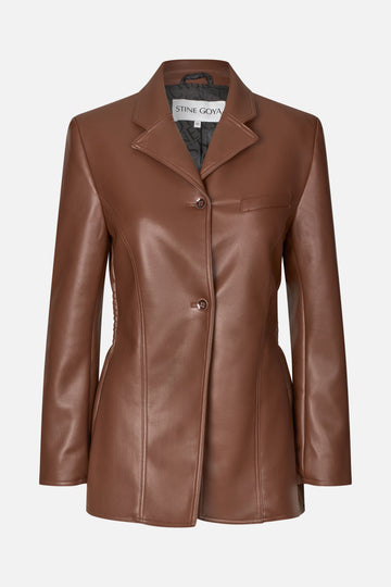 Stine Goya UK Fitted Single Breasted Jacket Outerwear Cocoa