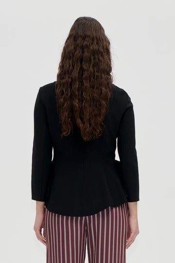 Stine Goya UK Flared Button-Up Top Top Black