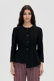 Stine Goya UK Flared Button-Up Top Top Black