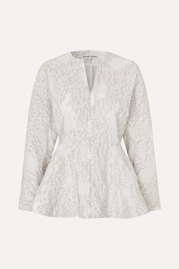 Stine Goya UK Flared Hem Zip-Up Top Top Stone Grey