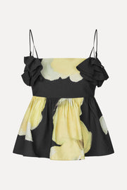 Stine Goya UK Floral Peplum Top Top Yellow Petunias