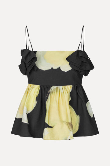 Stine Goya UK Floral Peplum Top Top Yellow Petunias