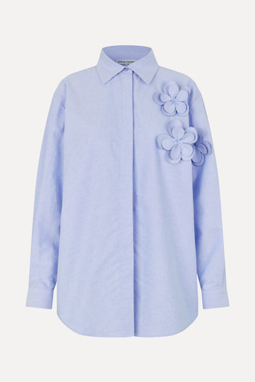 Stine Goya UK Floral Shirt Top Brunnera Blue