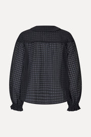 Stine Goya UK Flowy Long Sleeve Top Top Checkered Organza