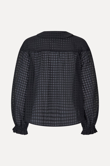 Stine Goya UK Flowy Long Sleeve Top Top Checkered Organza
