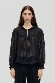 Stine Goya UK Flowy Long Sleeve Top Top Checkered Organza