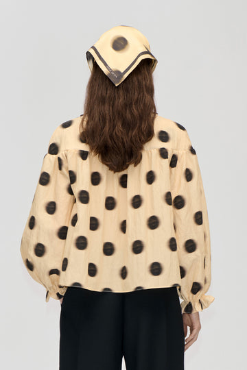 Stine Goya UK Front Detail Long Sleeve Top Top Dots in Motion