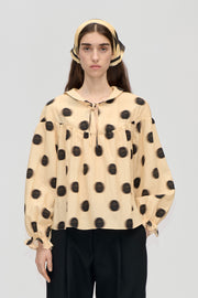 Stine Goya UK Front Detail Long Sleeve Top Top Dots in Motion