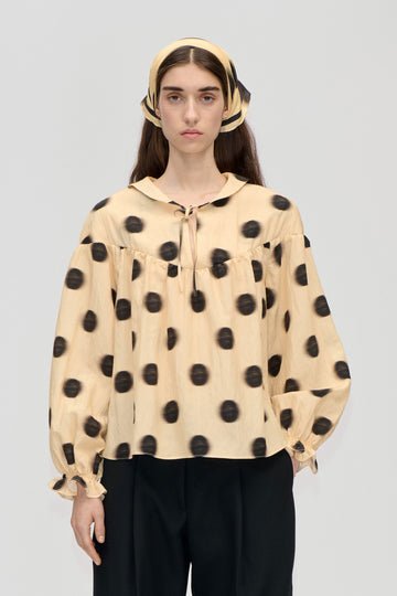 Stine Goya UK Front Detail Long Sleeve Top Top Dots in Motion