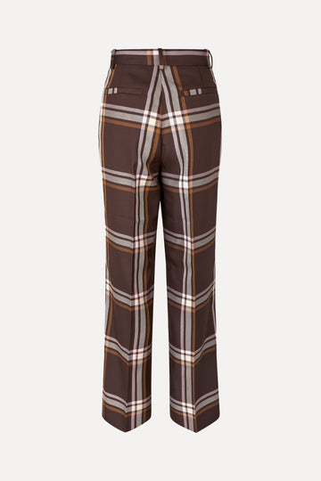 Stine Goya UK Front Pleat Long Straight Pants Pants Weaved Checks