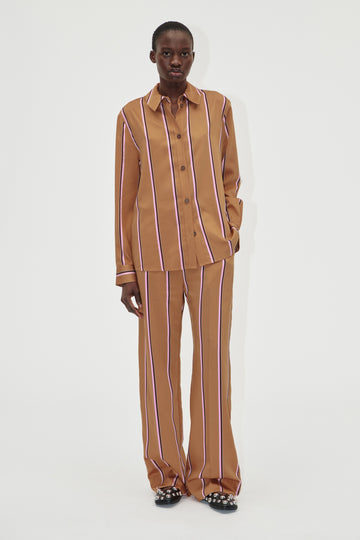 Stine Goya UK Gathered Long Pants Pants Cocoa Stripes