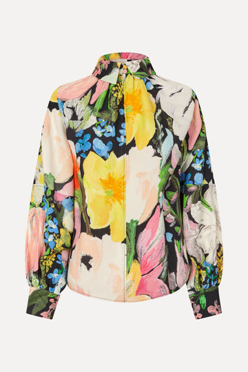 Stine Goya UK Gathered Long Sleeve Top Top Flowers Under The Sun