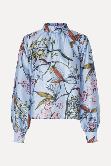 Stine Goya UK Gathered Long Sleeve Top Top Spring Mimosa