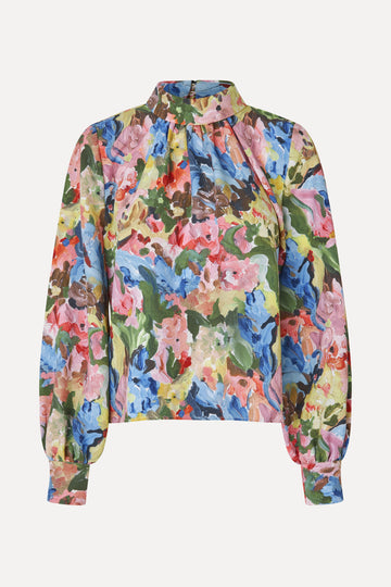 Stine Goya UK Gathered Long Sleeve Top Top Loves Me, Loves Me Not